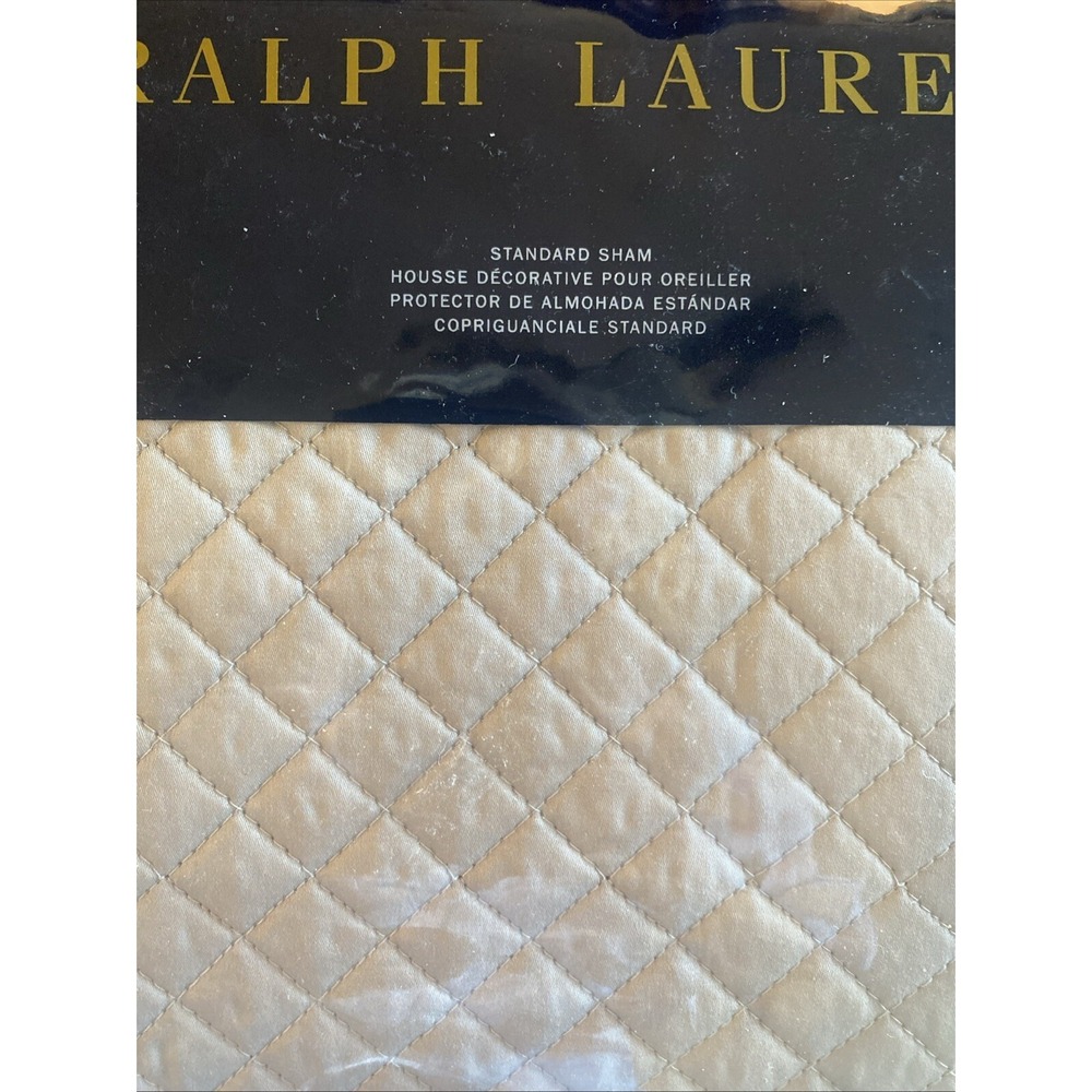 NEW ONE  RALPH LAUREN Wyatt Metropolitan Gray Diamond Quilted‎  STANDARD SHAM